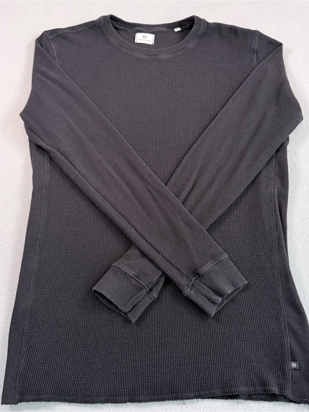 AG Adriano Goldschmied Top Men’s Small Black Waffle Thermal